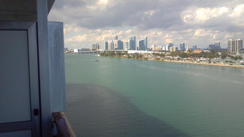 2013-01-20_14-09-24_793.jpg - Leaving Port of Miami - View from our balcony on Deck 7