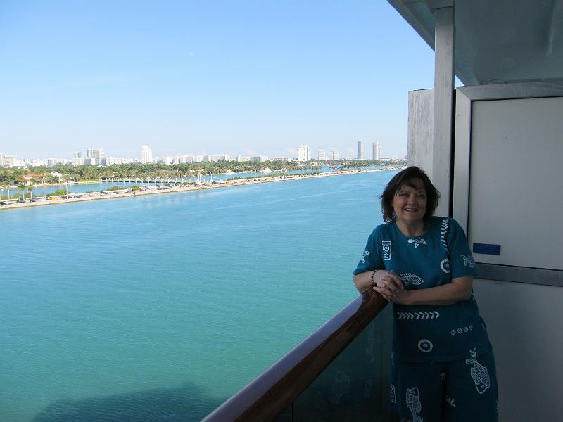 IMG_0614.JPG - Leaving Port of Miami - View from our balcony on Deck 7