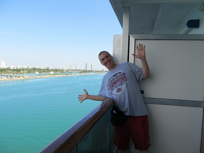 IMG_0615.JPG - Leaving Port of Miami - View from our balcony on Deck 7