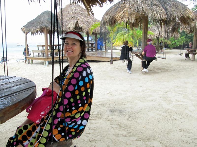 IMG_0813.JPG - Roatan Island, Honduras - West Bay.  Cindy is definitely enjoying her time at West Bay,  Roatan!